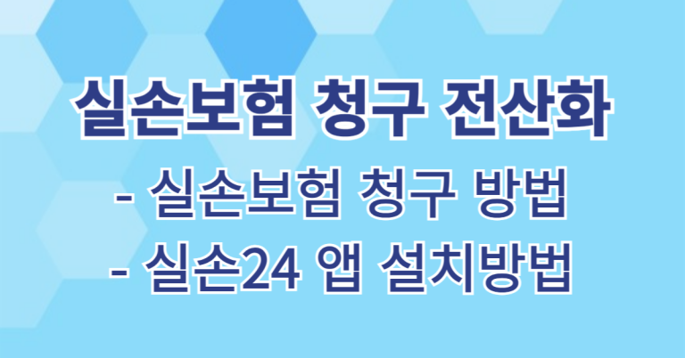 2024. 10. 25. 시행 실손보험 청구 간소화 및 전산화(청구 가능 진료 내역, 청구 방법, 실손24 앱 설치방법) 8 실손보험 청구 전산화 썸네일