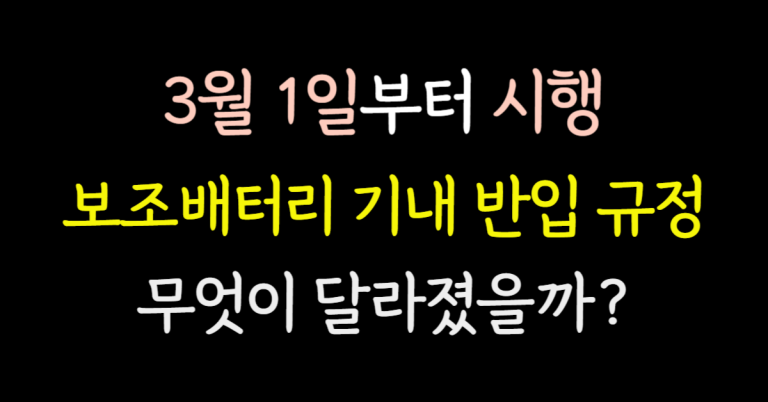 (3월 1일부터 시행) 비행기 탑승 시 보조배터리 기내 반입 규정, 무엇이 달라졌을까? 🚀 5 보조배터리 썸네일