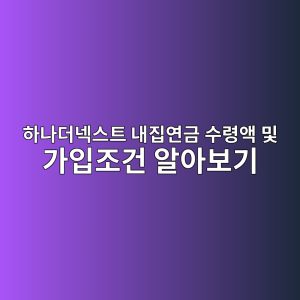 하나더넥스트 내집연금(역모기지론) 수령액 결정 기준과 가입 조건 한눈에 알아보기 9 ed9598eb8298eb8d94eb84a5ec8aa4ed8ab8 eb82b4eca791ec97b0eab888 ec8898eba0b9ec95a1 ebb08f eab080ec9e85eca1b0eab1b4 ec958cec9584ebb3b4 1787846921